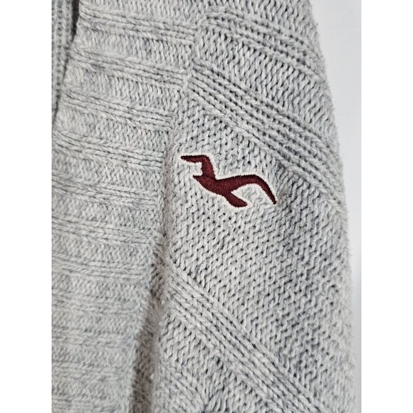 Hollister Sweater Womens M Gray Heather Waterfall Cardigan Cozy Y2K - Picture 4 of 9